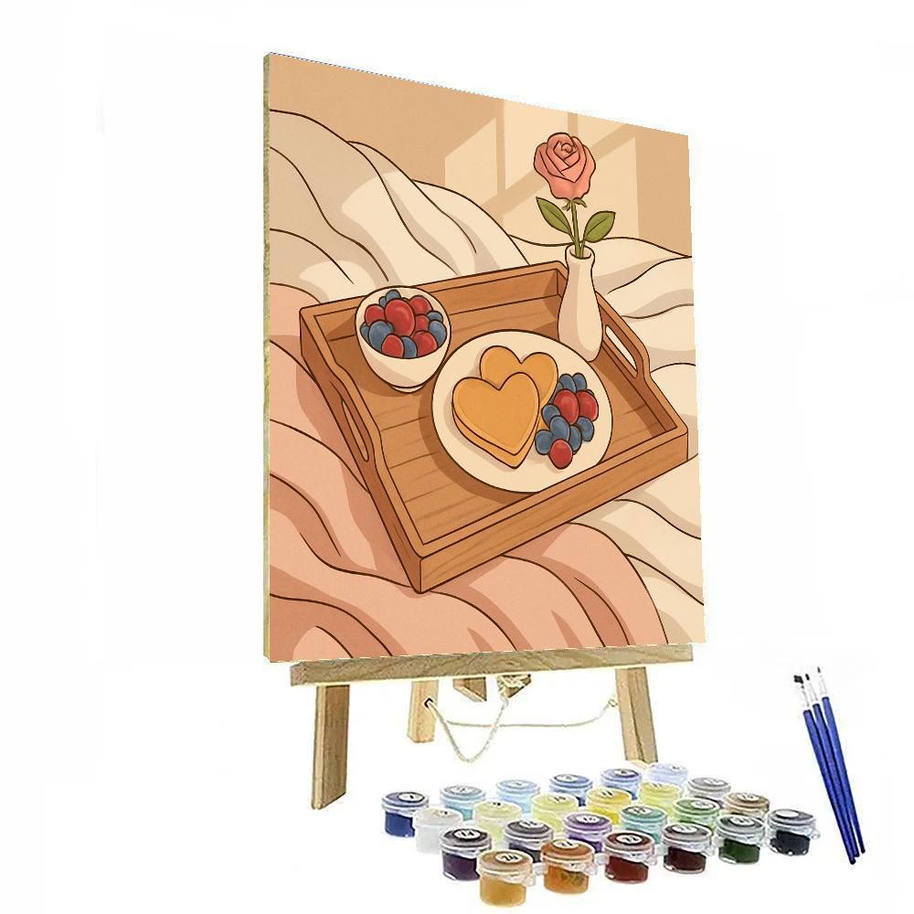Breakfast Tray Valentines Day Surprise Number painting