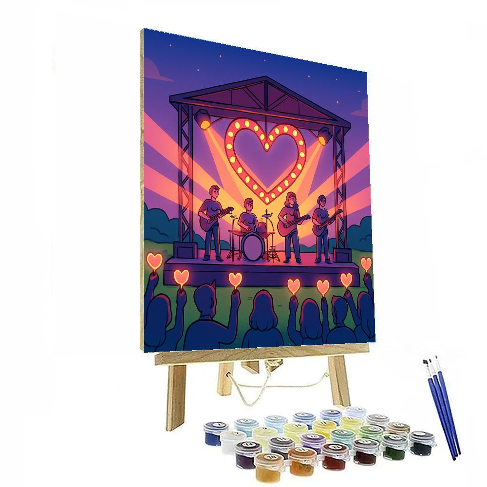 Valentines Day Music Festival Meadow Stage painting number kit
