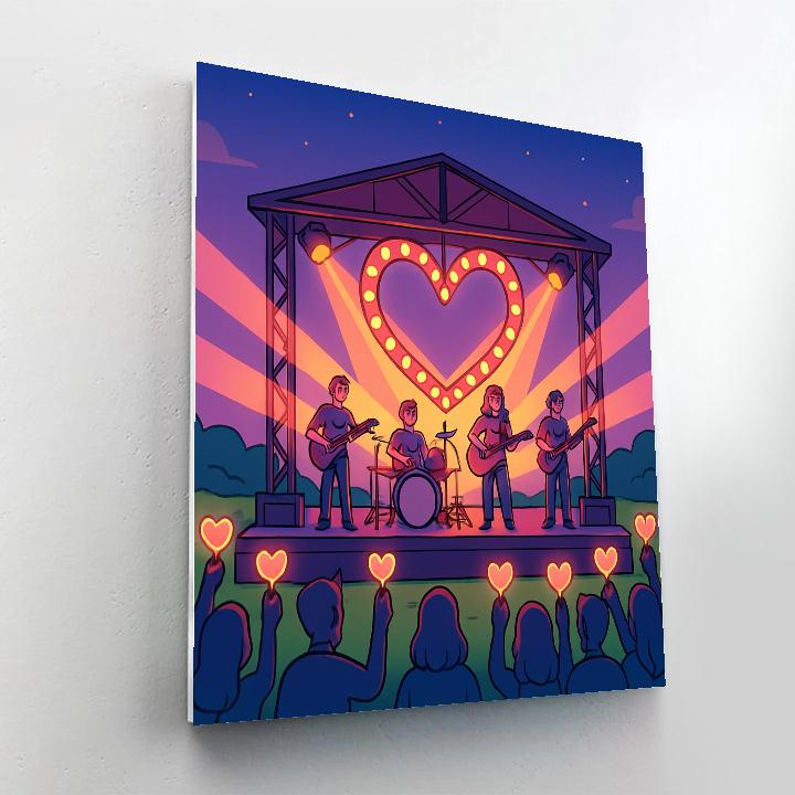 Valentines Day Music Festival Meadow Stage painting number kit