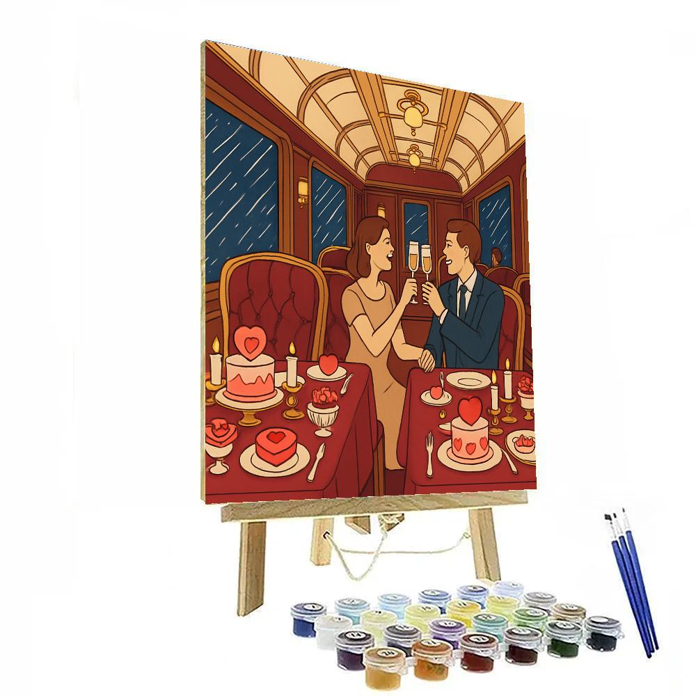 Valentines Day Star Train Dessert Car Number painting