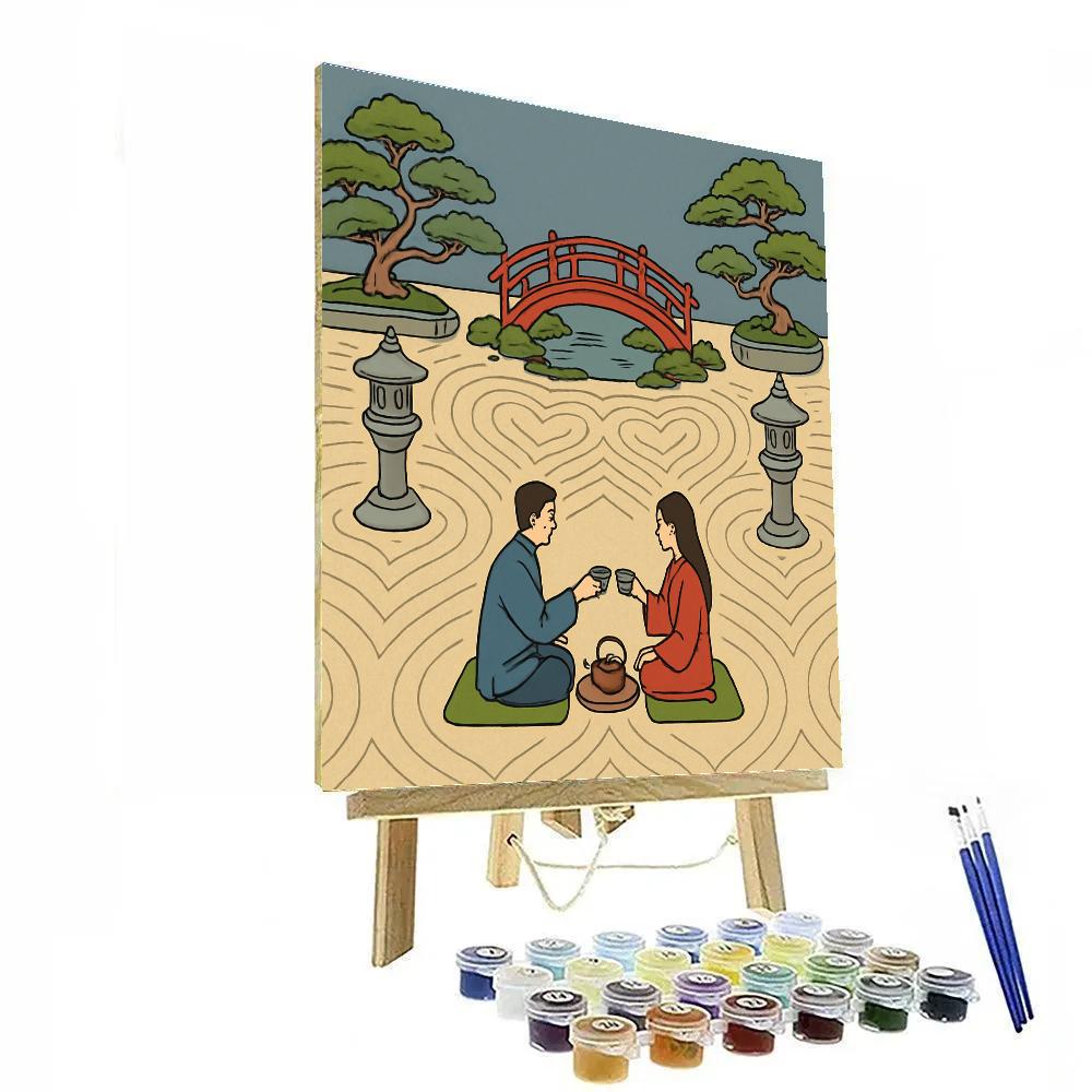 Valentines Day Zen Garden Courtyard DIY paint by numbers