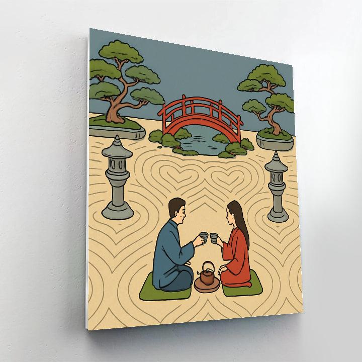 Valentines Day Zen Garden Courtyard DIY paint by numbers