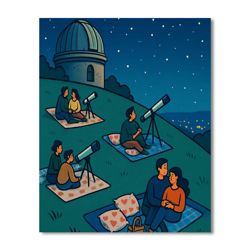 Valentines Day Observatory Hill Picnic paint by numbers
