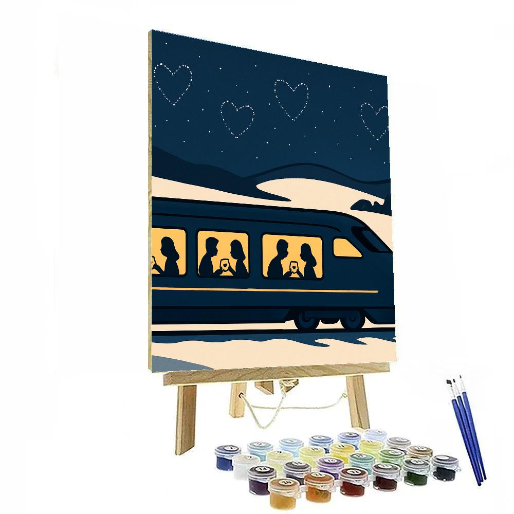 Midnight Train Of Valentines Day Stars painting number kit