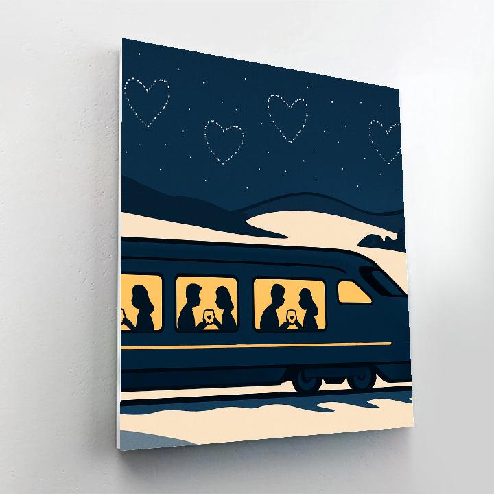 Midnight Train Of Valentines Day Stars painting number kit
