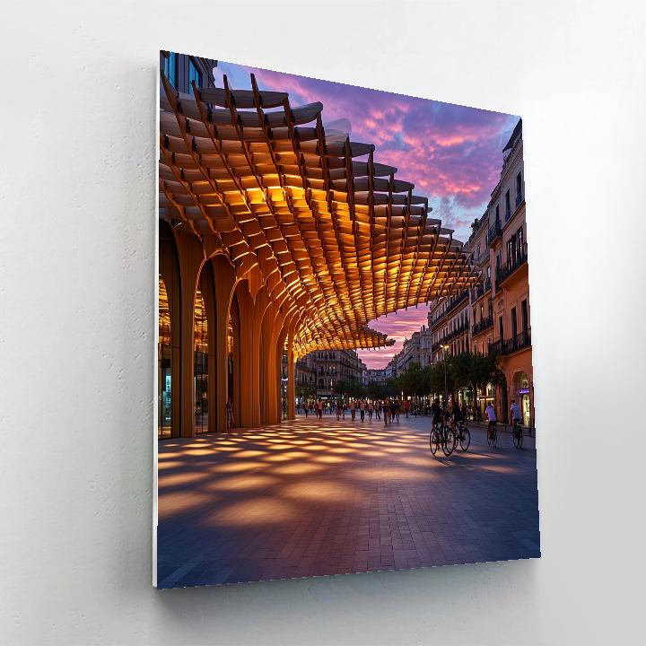 Metropol Parasol Sunset Seville Spain DIY paint by numbers