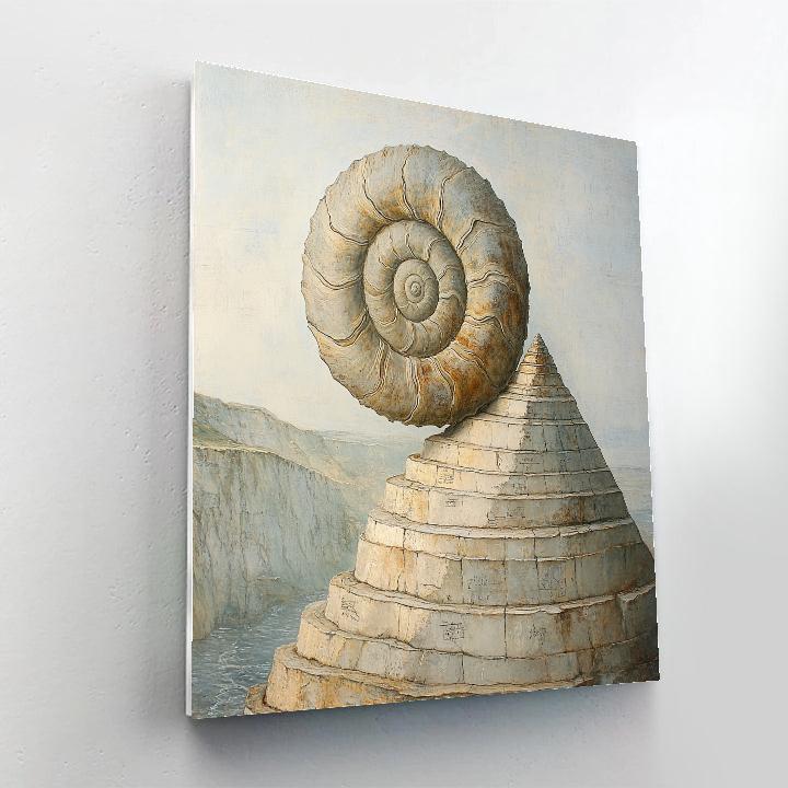 Leonardo Da Vinci Inspired Fossil Spiral And River Sediment paint by numbers