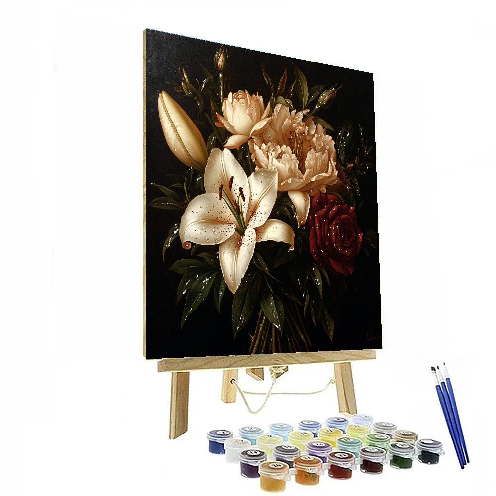 Caravaggio Inspired Nebula Dew And Wilt Bouquet Paint by numbers art