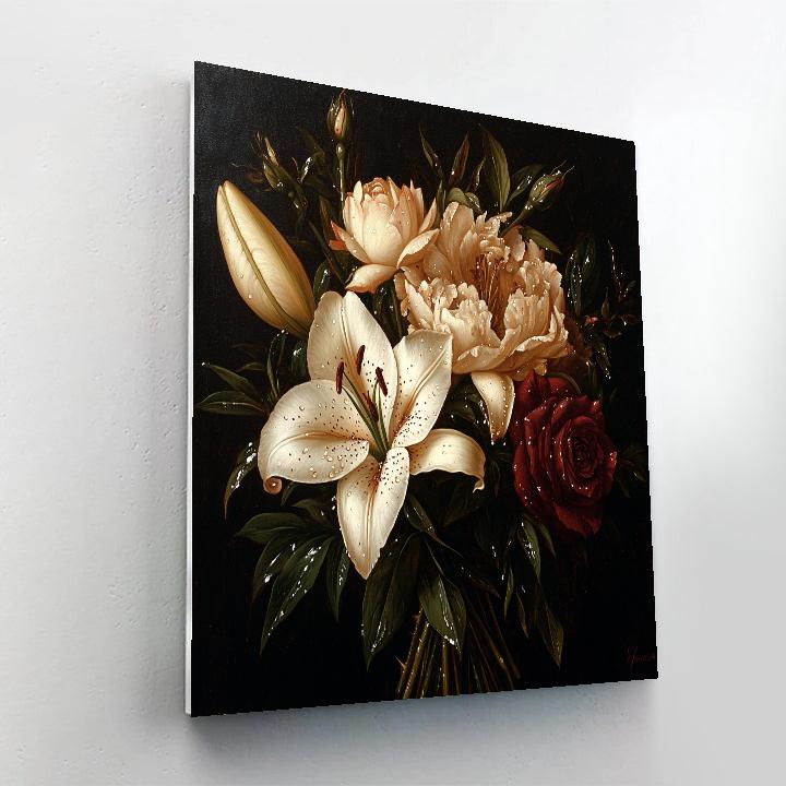 Caravaggio Inspired Nebula Dew And Wilt Bouquet Paint by numbers art