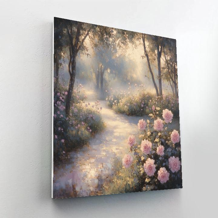 Monet Inspired Sunrise Garden With Roses Paint by numbers art