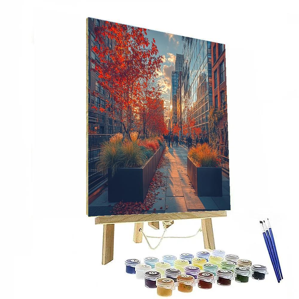 High Line Autumn Walk New York City United States Numbered painting kits