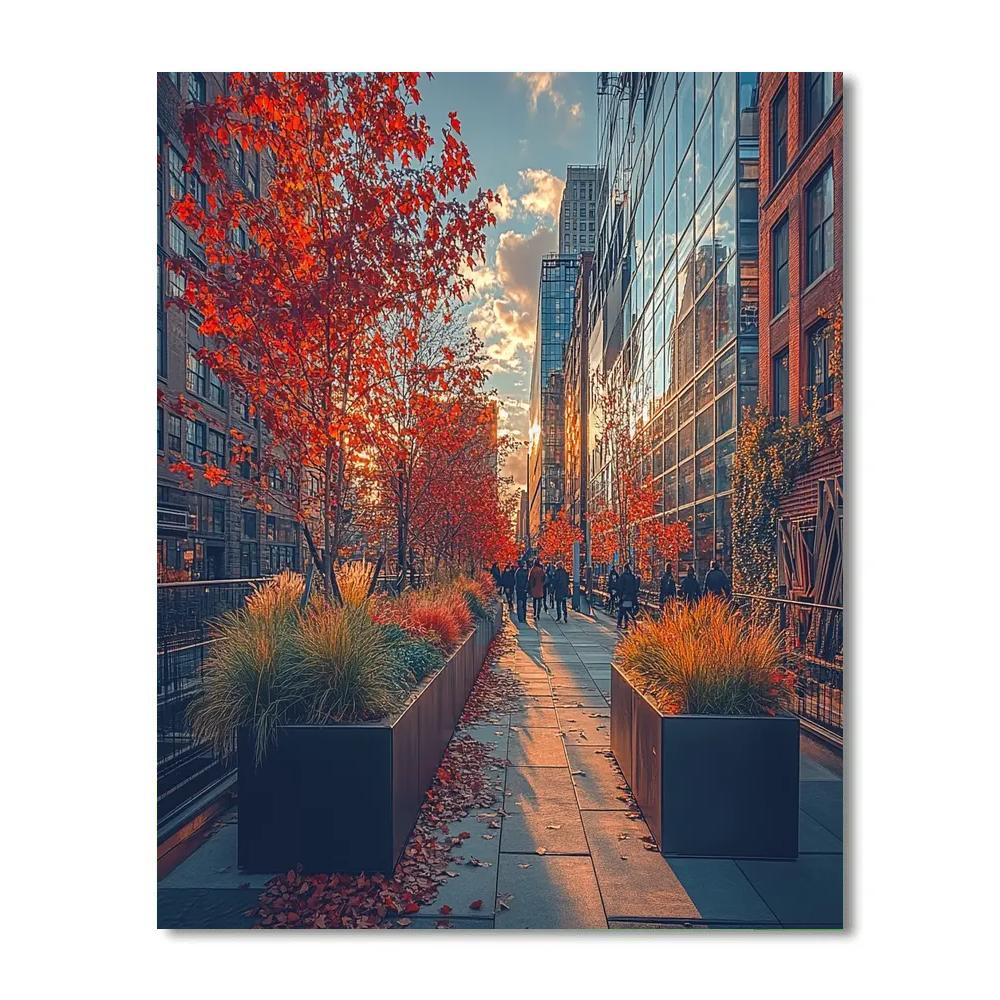 High Line Autumn Walk New York City United States Numbered painting kits