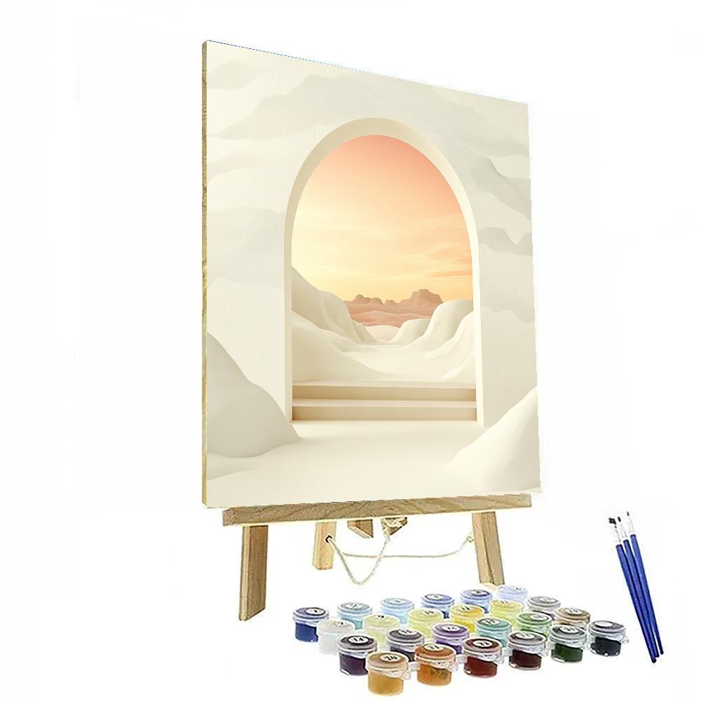 Georgia O’Keeffe Inspired Sunlit Bone Arch Over Coral Mesa Sky Painting by numbers kit
