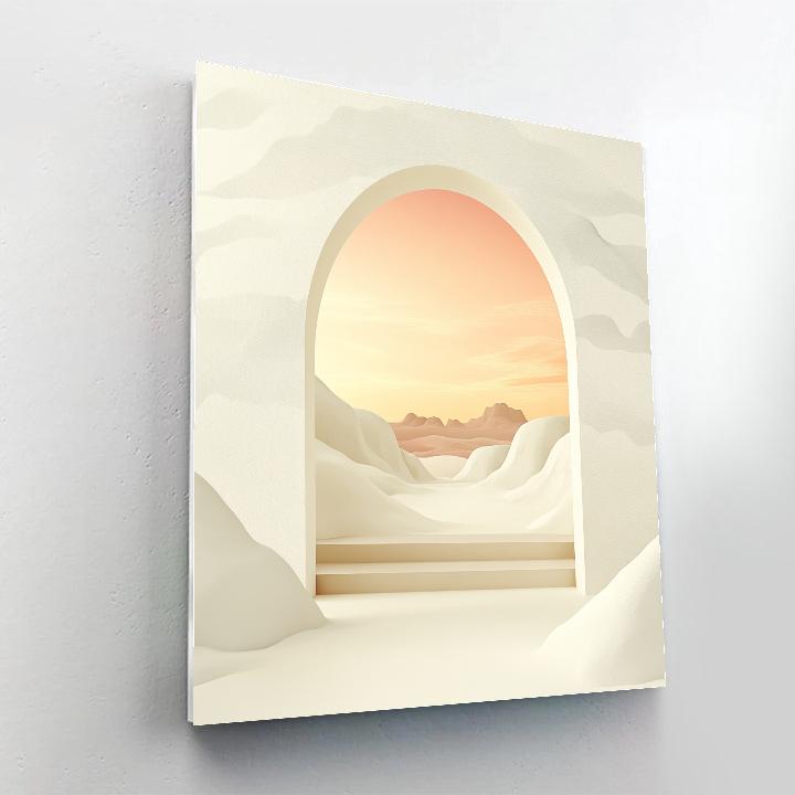 Georgia O’Keeffe Inspired Sunlit Bone Arch Over Coral Mesa Sky Painting by numbers kit