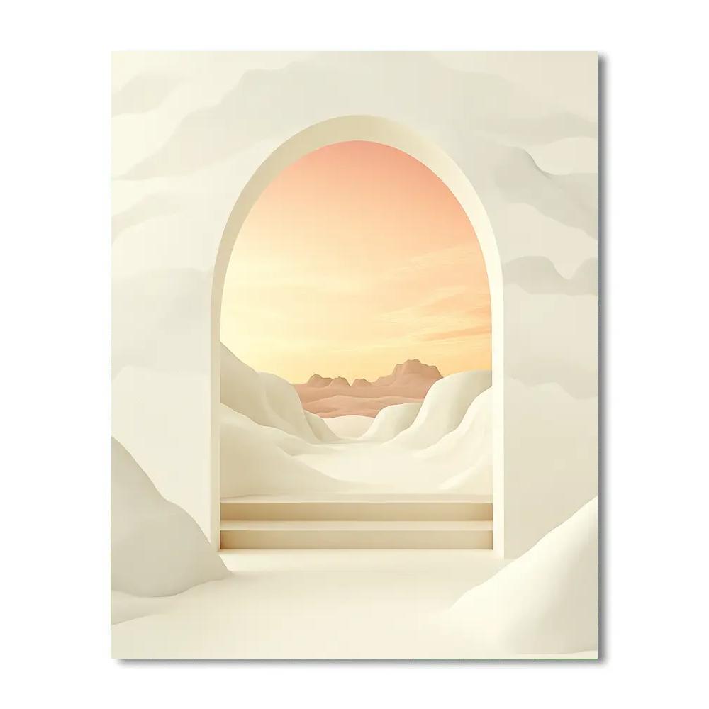 Georgia O’Keeffe Inspired Sunlit Bone Arch Over Coral Mesa Sky Painting by numbers kit