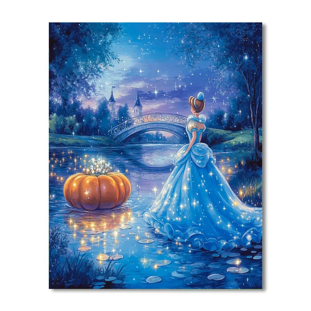 Cinderella Starlit Carriage Riverbank painting number kit
