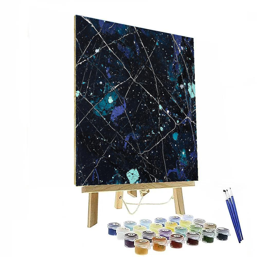 Jackson Pollock Inspired Aurora Drift Resonance DIY paint by numbers