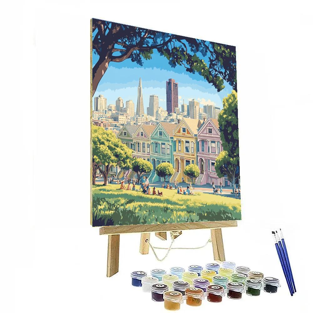 Painted Ladies Viewpoint Alamo Square San Francisco United States Paint by numbers art