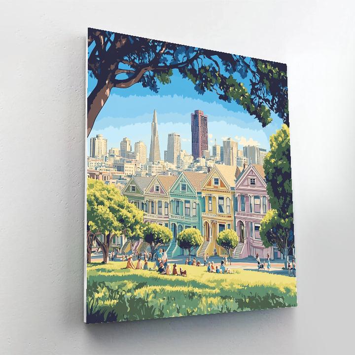Painted Ladies Viewpoint Alamo Square San Francisco United States Paint by numbers art