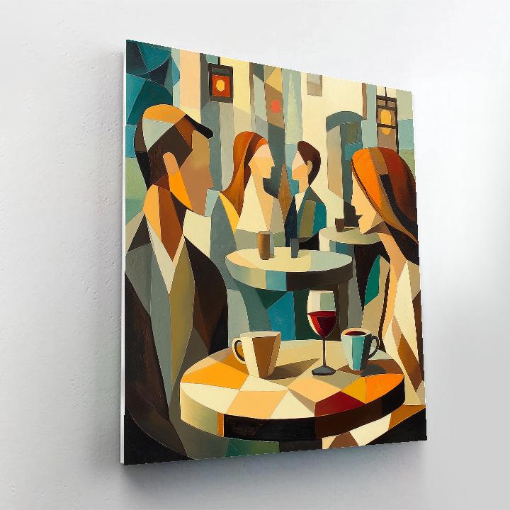 Picasso Inspired Abstract Cafe Friends Numbered painting kits