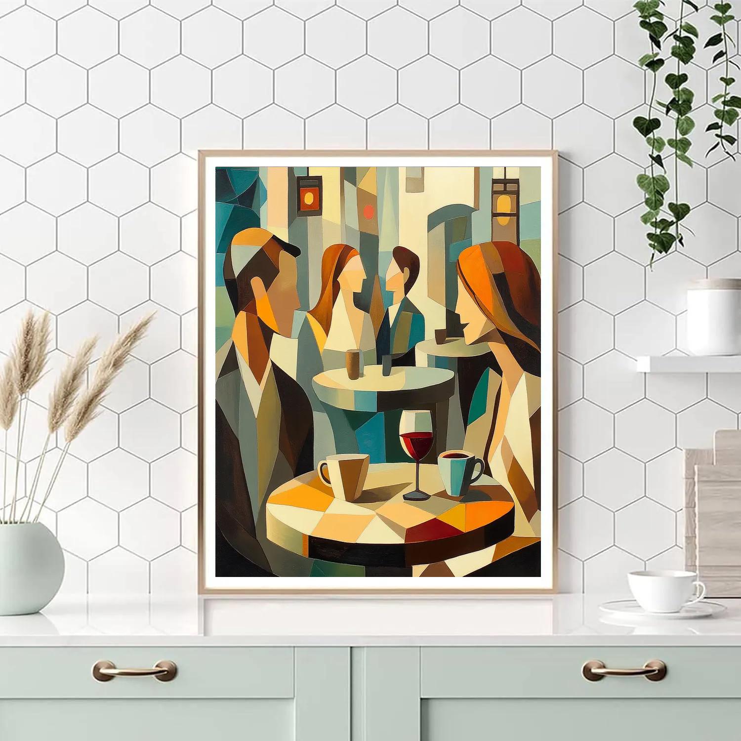 Picasso Inspired Abstract Cafe Friends Numbered painting kits