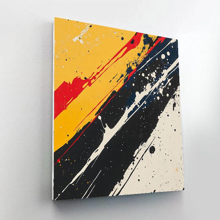 Jackson Pollock Inspired Monsoon Pulse Over Ochre Ground Paint by numbers art