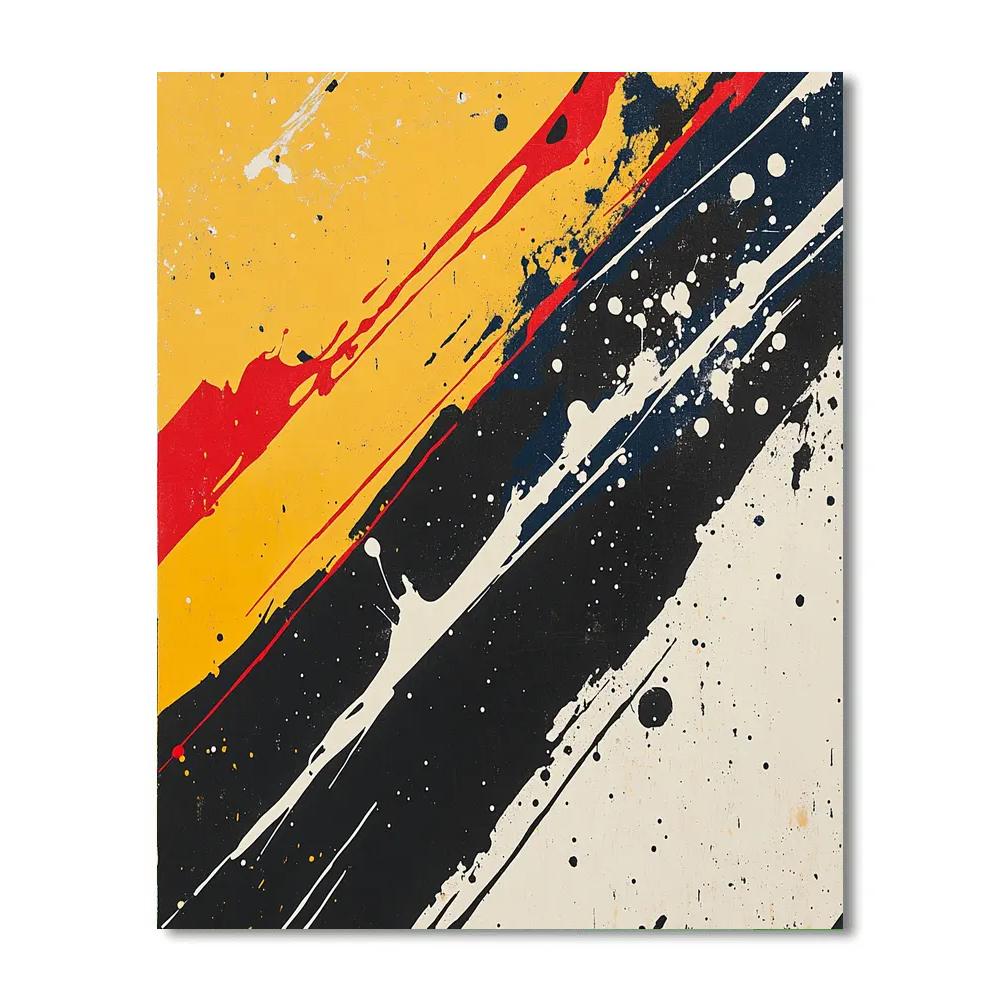 Jackson Pollock Inspired Monsoon Pulse Over Ochre Ground Paint by numbers art