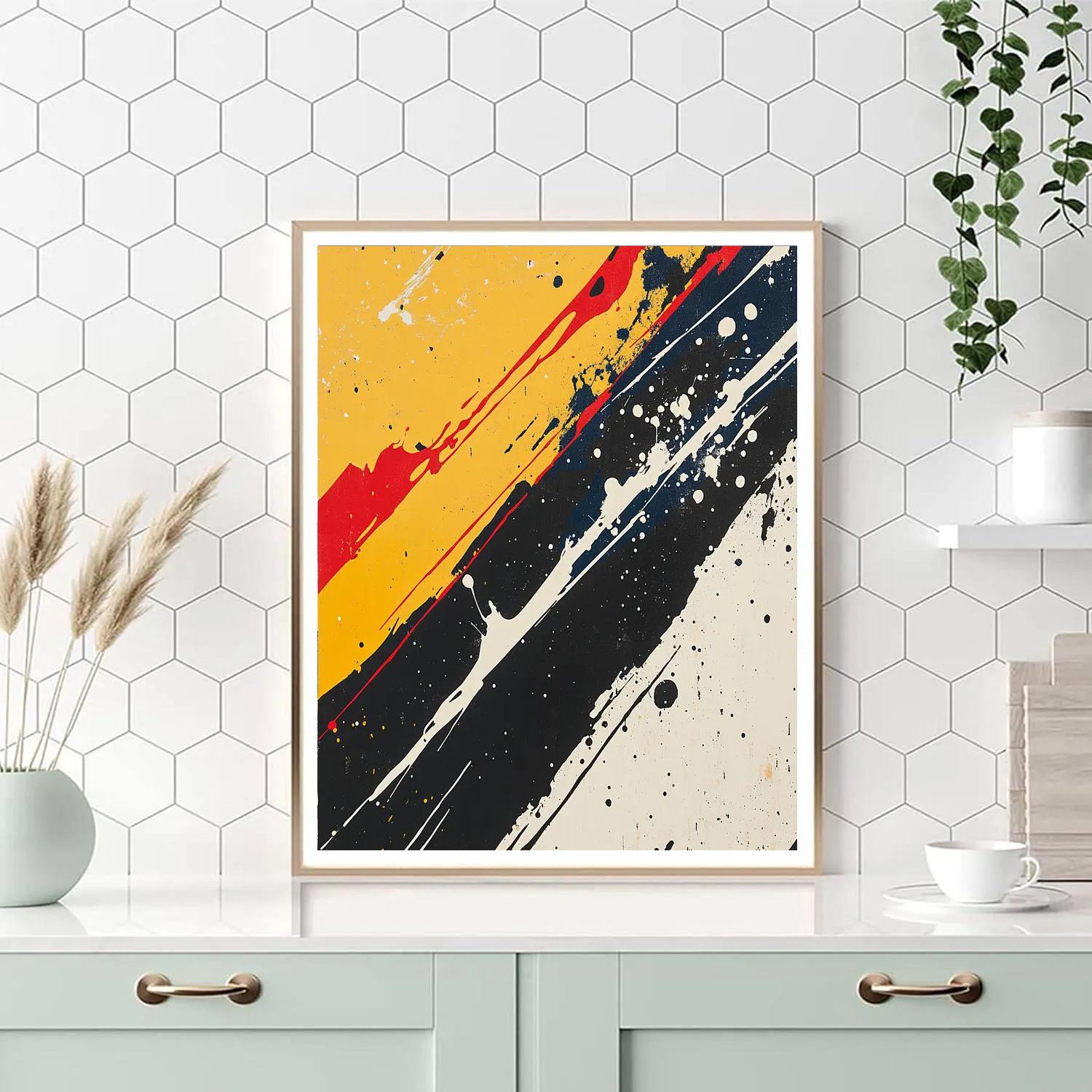 Jackson Pollock Inspired Monsoon Pulse Over Ochre Ground Paint by numbers art