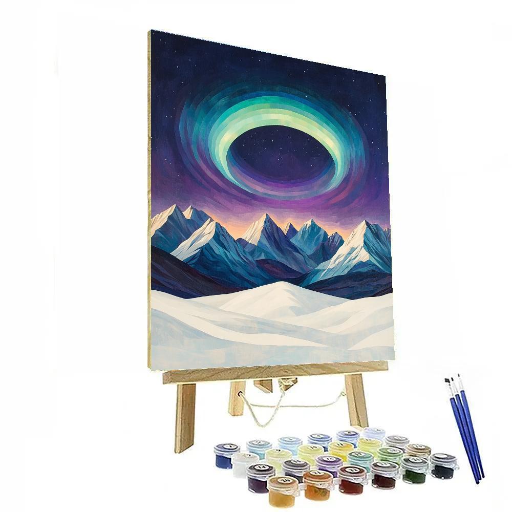 Lawren Harris Inspired Aurora Halo Over Silent Northern Peaks Paint by numbers kits