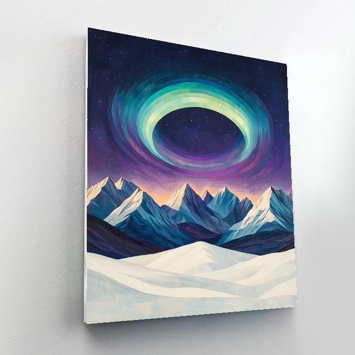 Lawren Harris Inspired Aurora Halo Over Silent Northern Peaks Paint by numbers kits