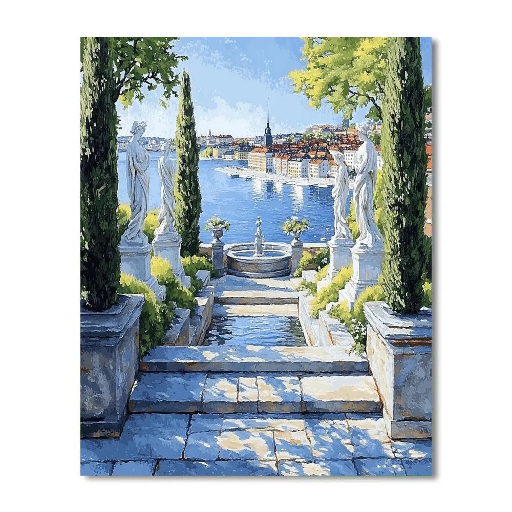 Millesgarden Sculpture Terrace Stockholm Sweden paint by numbers
