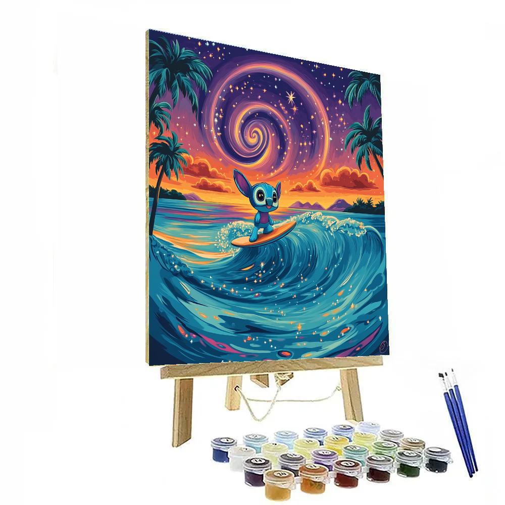 Stitch Galactic Surf Lagoon Painting by numbers kit