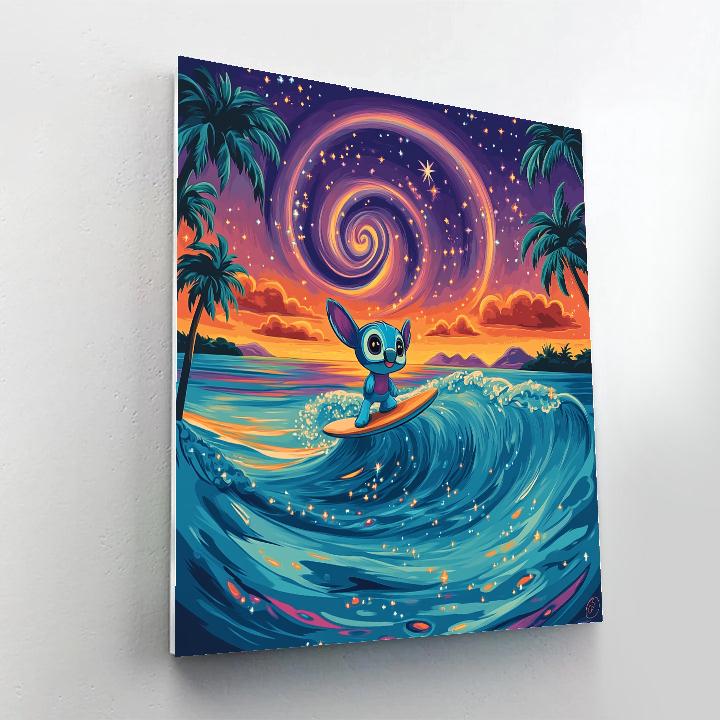 Stitch Galactic Surf Lagoon Painting by numbers kit