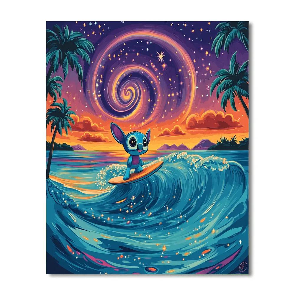 Stitch Galactic Surf Lagoon Painting by numbers kit