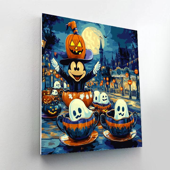 Haunted Teacup Carousel At Midnight Parade Painting by numbers kit