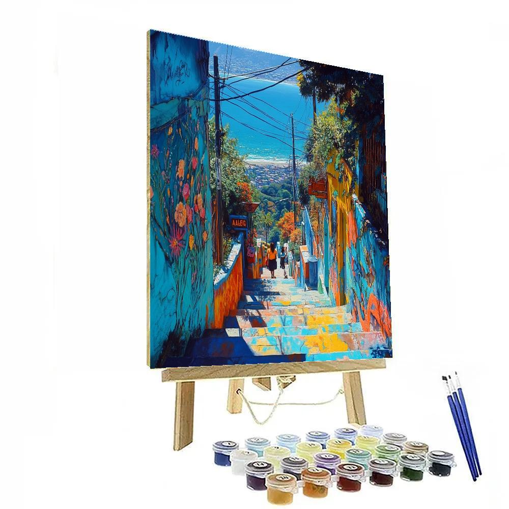 Valparaiso Cerro Alegre Street Art Chile Painting by numbers kit