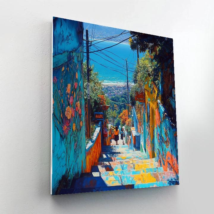 Valparaiso Cerro Alegre Street Art Chile Painting by numbers kit