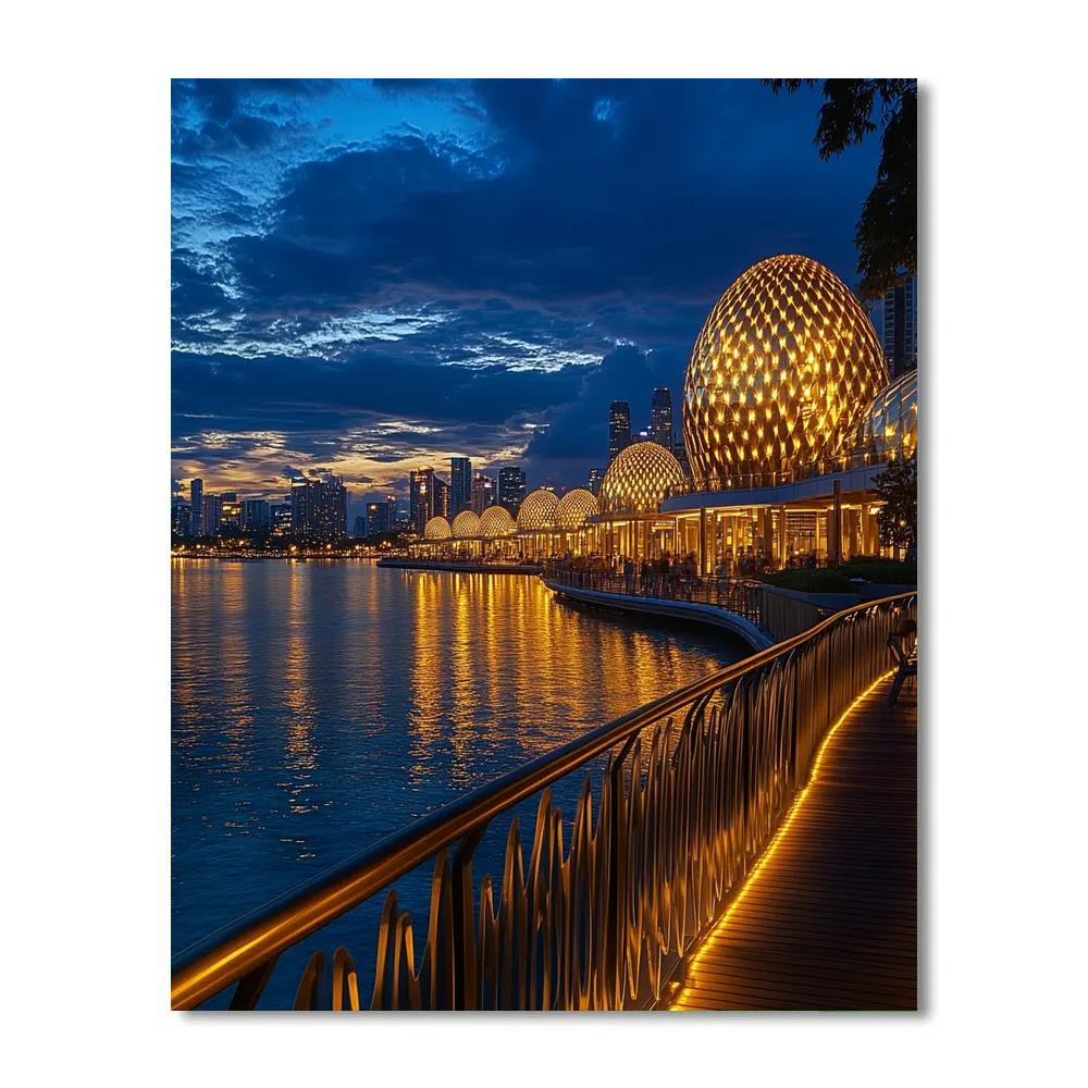 Esplanade Theatres By The Bay Night Singapore DIY paint by numbers