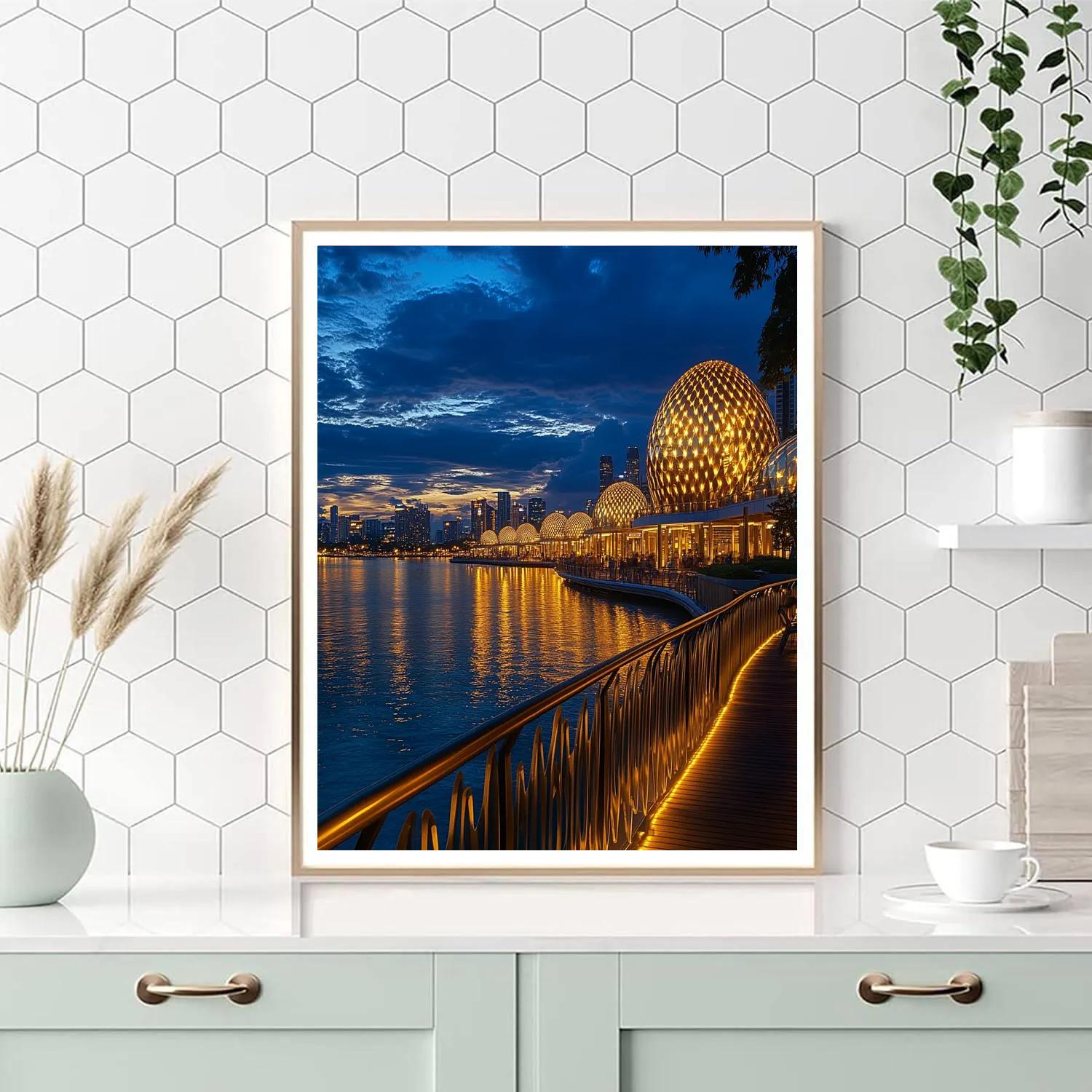 Esplanade Theatres By The Bay Night Singapore DIY paint by numbers