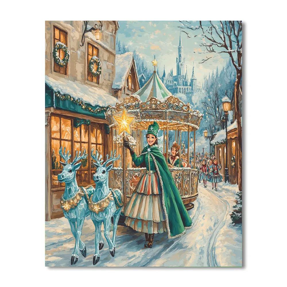 Frozen Carousel Parade On Main Street Number painting