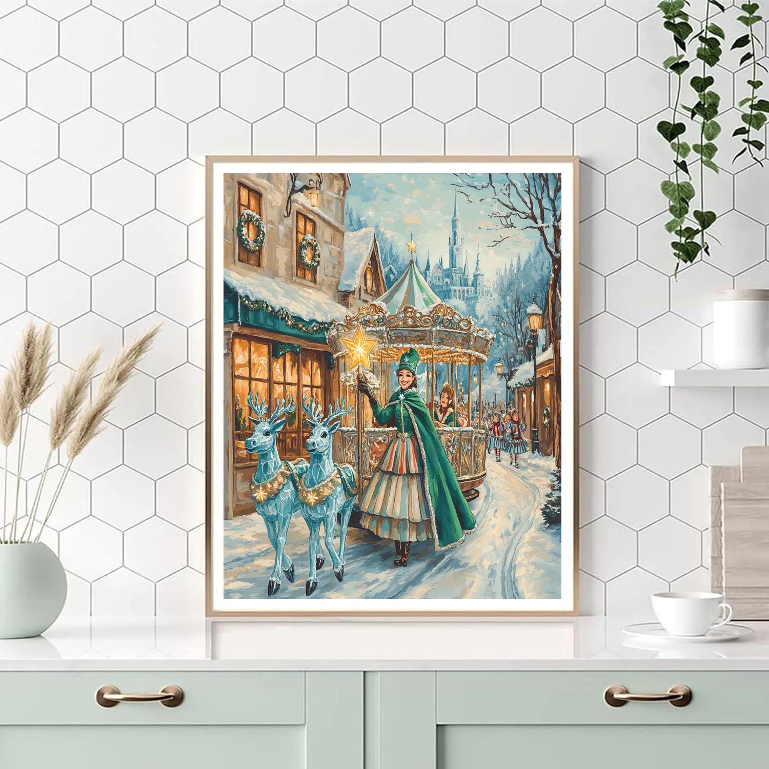 Frozen Carousel Parade On Main Street Number painting