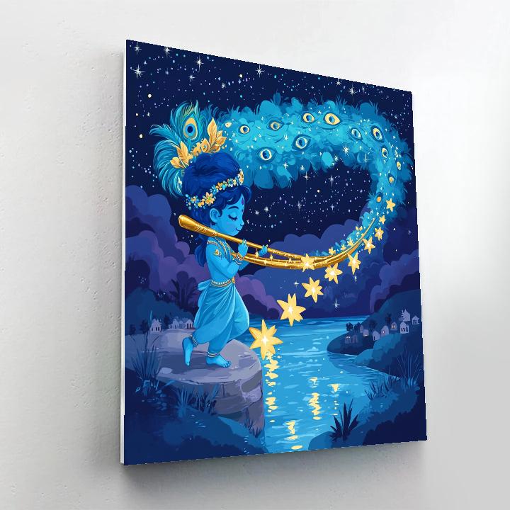 Krishna And The Constellation Flute Bridge Paint by numbers art
