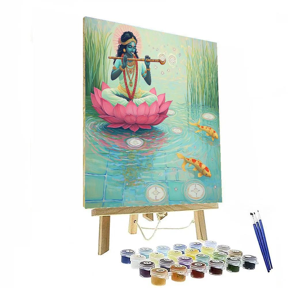 Krishna In The Time Dilation Lotus Pond DIY paint by numbers