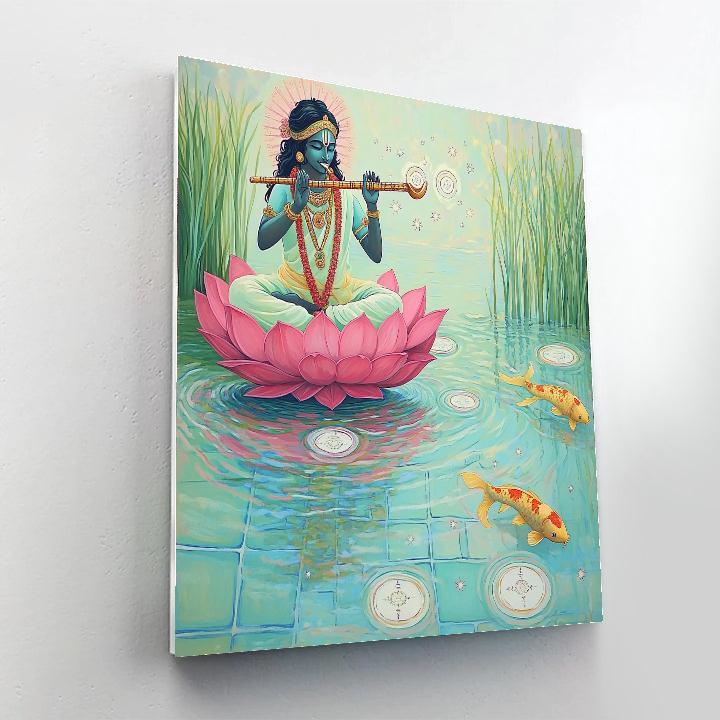 Krishna In The Time Dilation Lotus Pond DIY paint by numbers