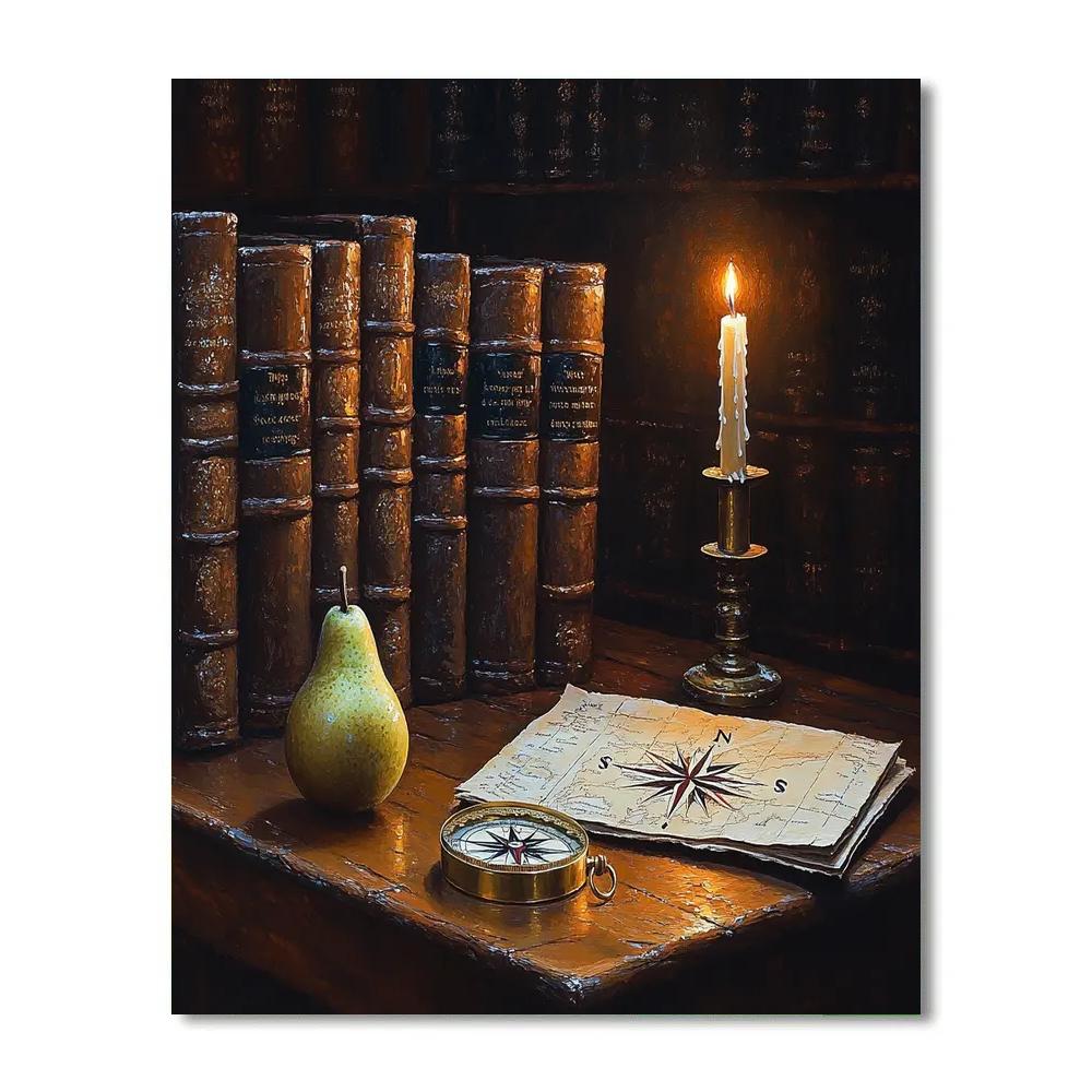 Rembrandt Inspired Library Candlelight Still Life Paint by numbers kits