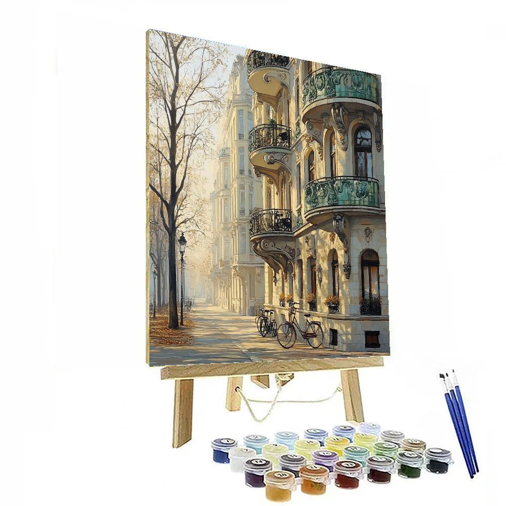 Art Nouveau Facades Avenue Rapp Paris France Number painting