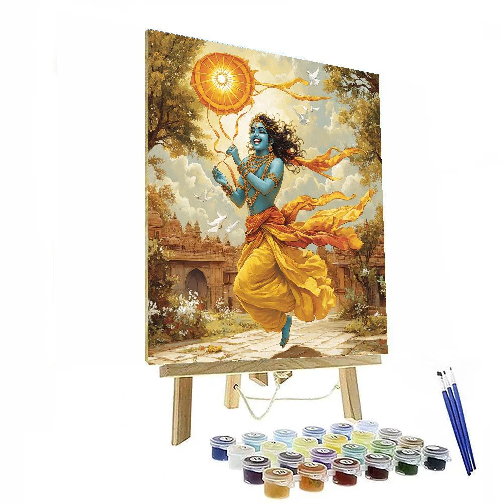 Krishna And The Solar Kite Of Vrindavan Sky Paint by numbers kits