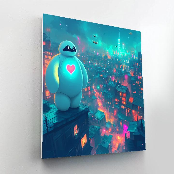 Baymax Neon City Night Patrol Painting by numbers kit
