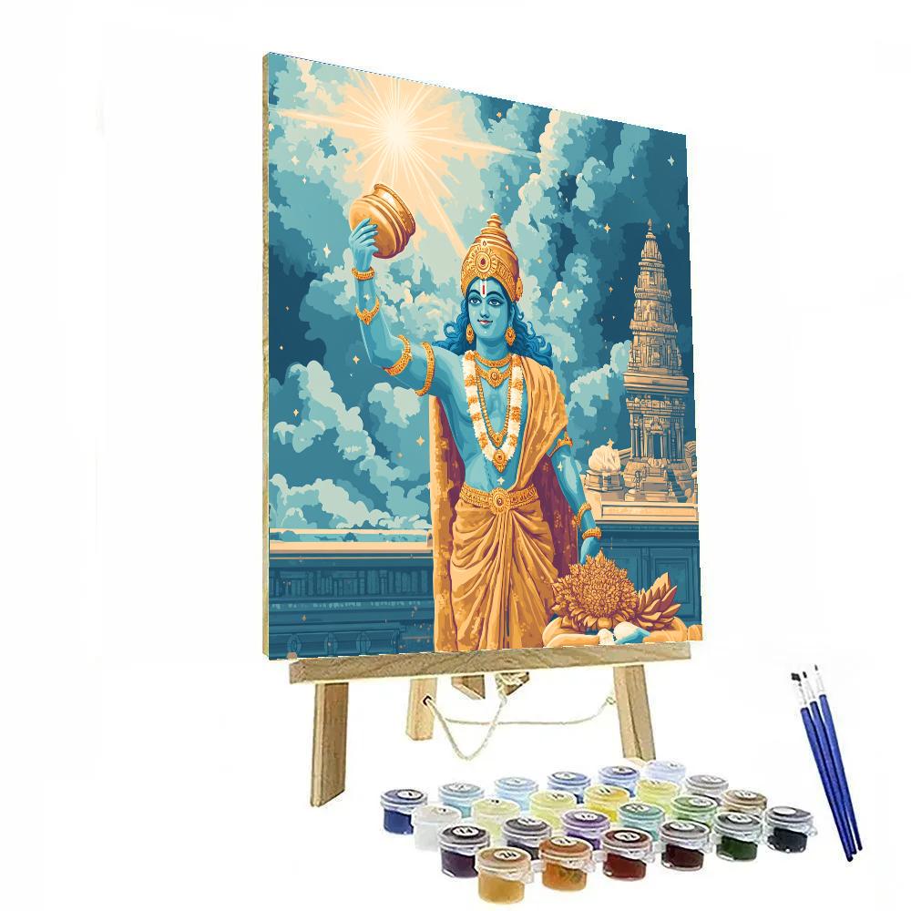 Vishnu And The Celestial Conch Beacon paint by color