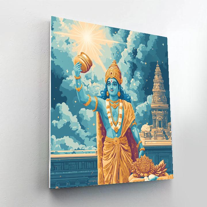 Vishnu And The Celestial Conch Beacon paint by color